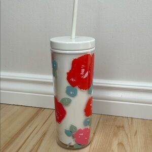 Kate Spade Floral Tumbler with Straw